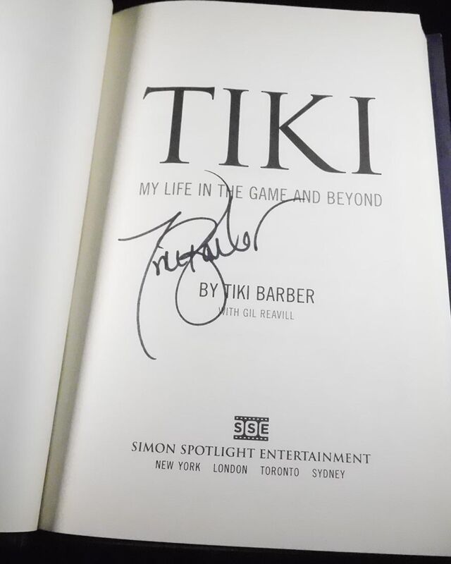 TIKI Tiki Barber NY Giants Star RB Signed Book with B&E Hologram