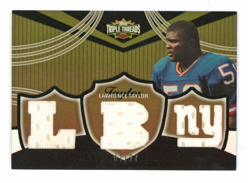 Lawrence Taylor 2006 Topps Football Triple Threads 07/27 TTR-25 Game Used Jersey