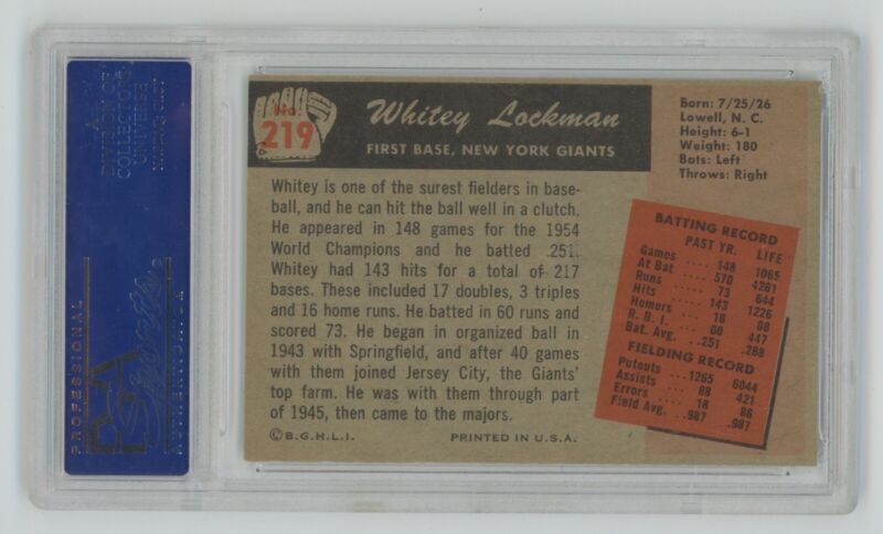 1955 Bowman Whitey Lockman #219 • PSA 7 NM