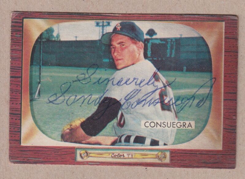 Sandalio Consuegra Signed 55 Bowman Card #116 with B&E Hologram