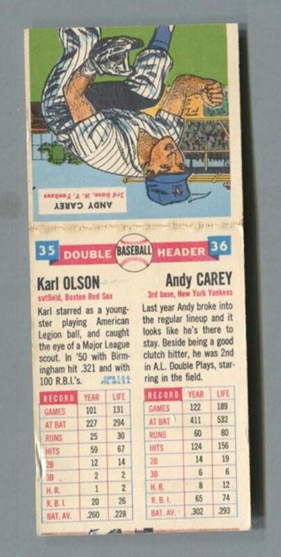 1955 Topps Doubleheader #35/36 Olson & Carey VG/EX #1