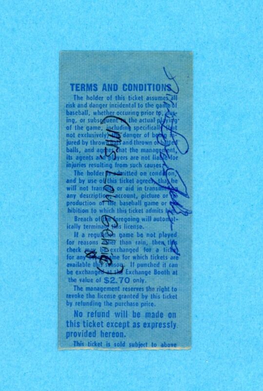 June 28, 1969 Ticket Stub New York Mets vs. Pittsburgh Pirates at Shea