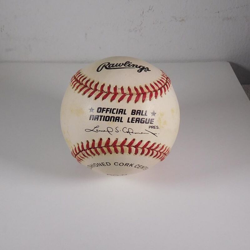 Al Lopez Signed Official NL Coleman Baseball with B&E Hologram - yellow spots