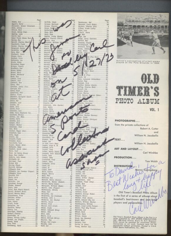 1961 Old Timer’s Baseball Photo Album Volume 1 - intact, writing inside