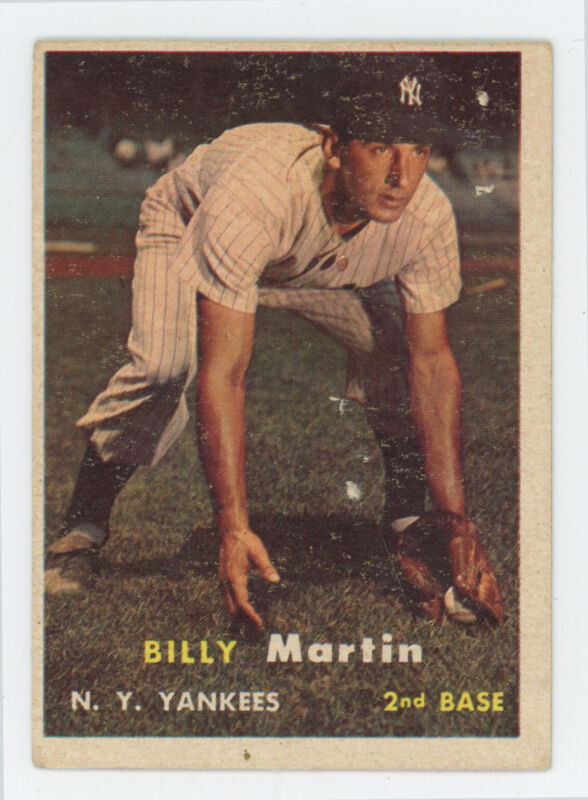 Billy Martin 1957 Topps Card #62 - Low Grade Creasing