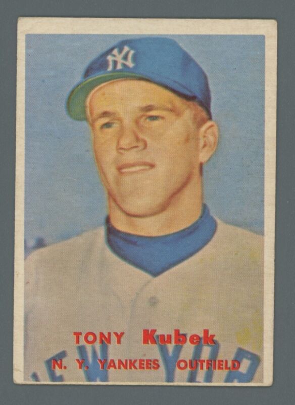 1957 Topps Card #312 Tony Kubek Rookie Card - VG o/c - Middle Series