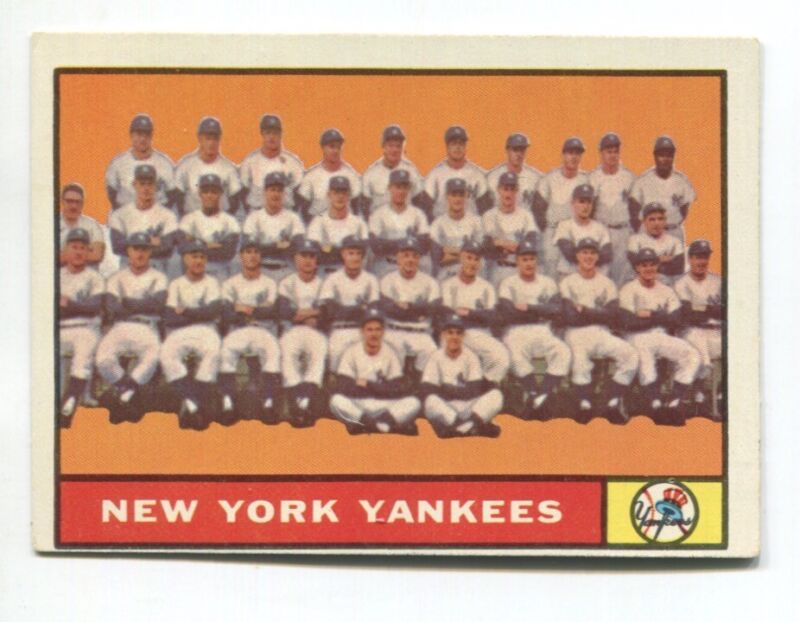 1961 Topps Card #228 New York Yankees Team Card EX o/c