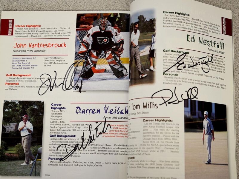 Signed 1999 Celebrity Golfer Program with 45 Autographs