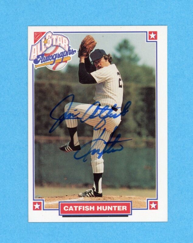 Jim Catfish Hunter Signed 1993 Nabisco All-Star Autographs Card w B&E Hologram