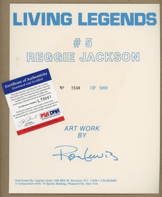 Reggie Jackson Signed 1989 Living Legends Ron Lewis 8x10 Auto with PSA Cert