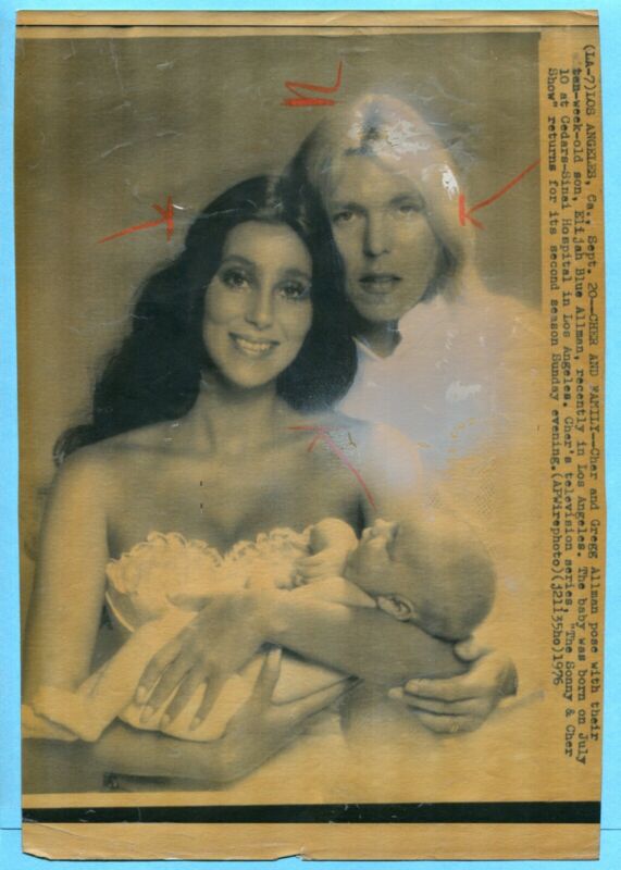 Cher & Duane Allman 1976 “New Family” Vintage 8x11 Original AP Press Photo