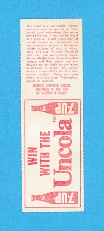 11/17/74 New York Jets at New England Patriots Full Ticket