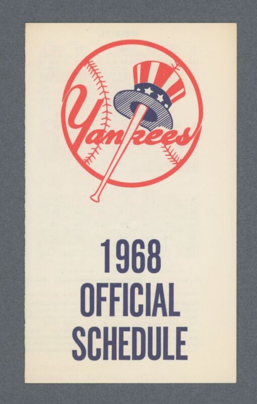 1968 NY Yankees 4 page Schedule