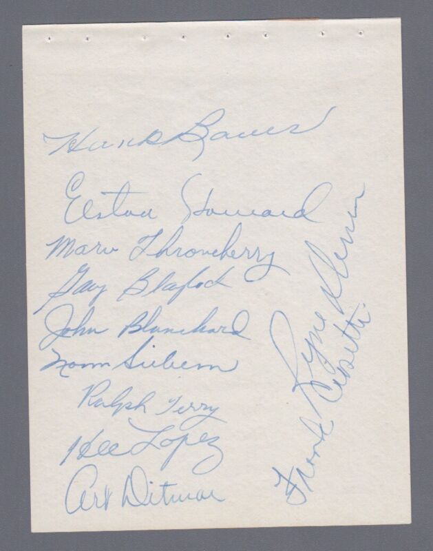 ’59 Yankees Autograph Page 11 Sigs with Howard, Crosetti, Blanchard, etc JSA LOA