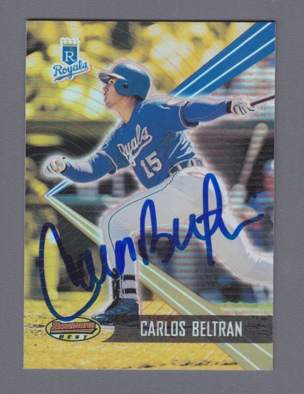 Carlos Beltran Signed 2001 Bowman’s Best Card #36 Auto with B&E Hologram