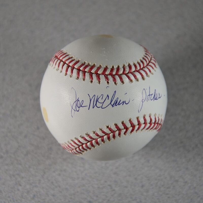 Joe McClain Senators Signed Inscribed MLB Selig Auto Baseball w B&E Hologram