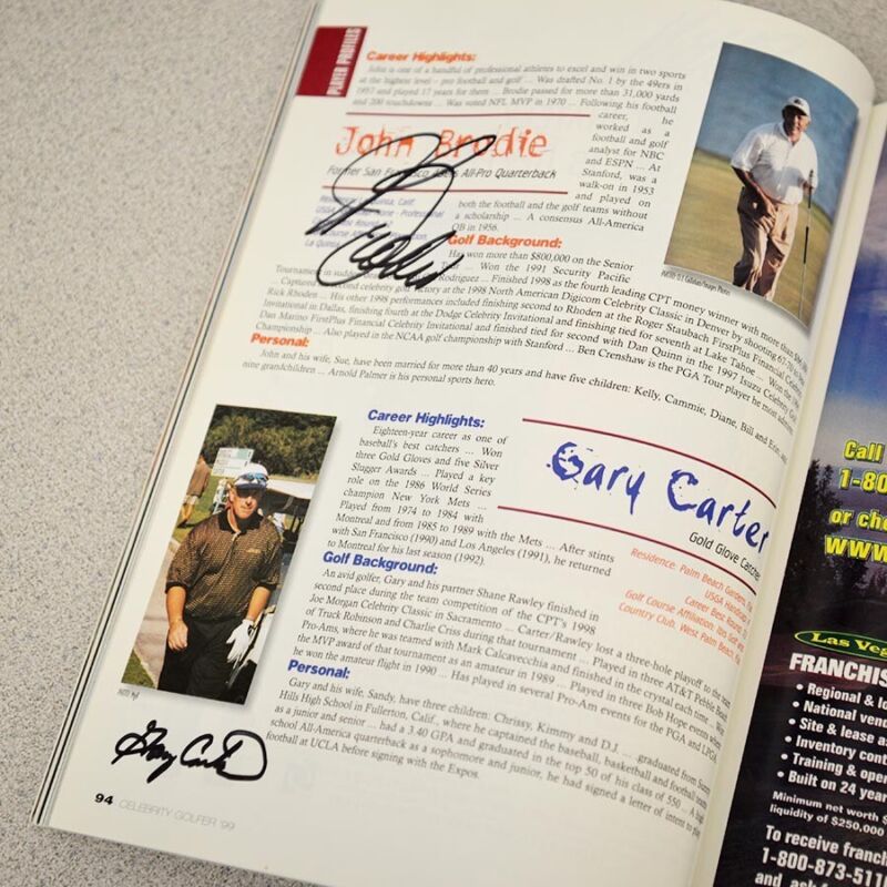 Signed 1999 Celebrity Golfer Program with 45 Autographs