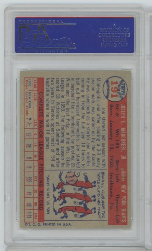 1957 Topps Joe Margoneri Card #191 PSA 5 EX