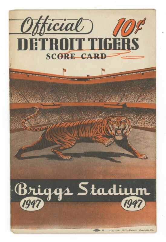 1947 Detroit Tigers vs. Boston Red Sox Program at Briggs Stadium - Ted Williams