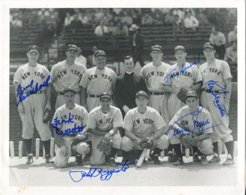 Yankees Rizzuto Henrich Crosetti Byrne etc Signed 8X10 Auto with B&E Hologram