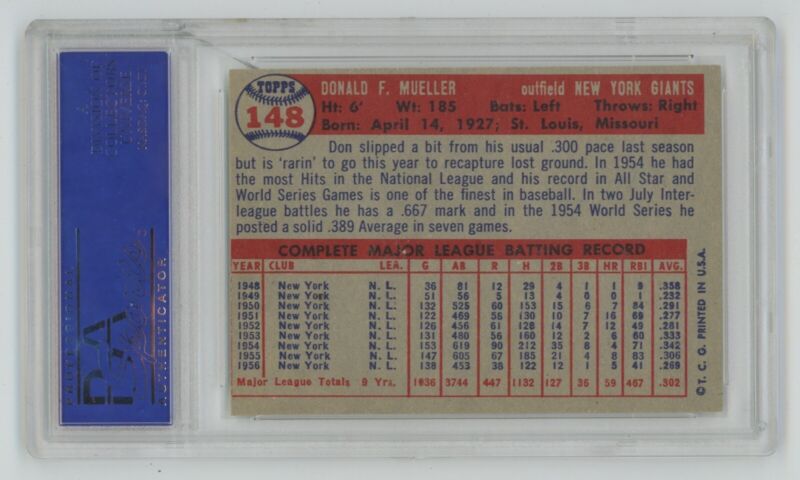 1957 Topps Don Mueller #148 • PSA 7 NM