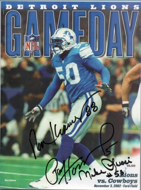 Nov 3, 2002 Gameday Program Signed by Paul Hornung, Mike Lucci,  Ron Kramer #88