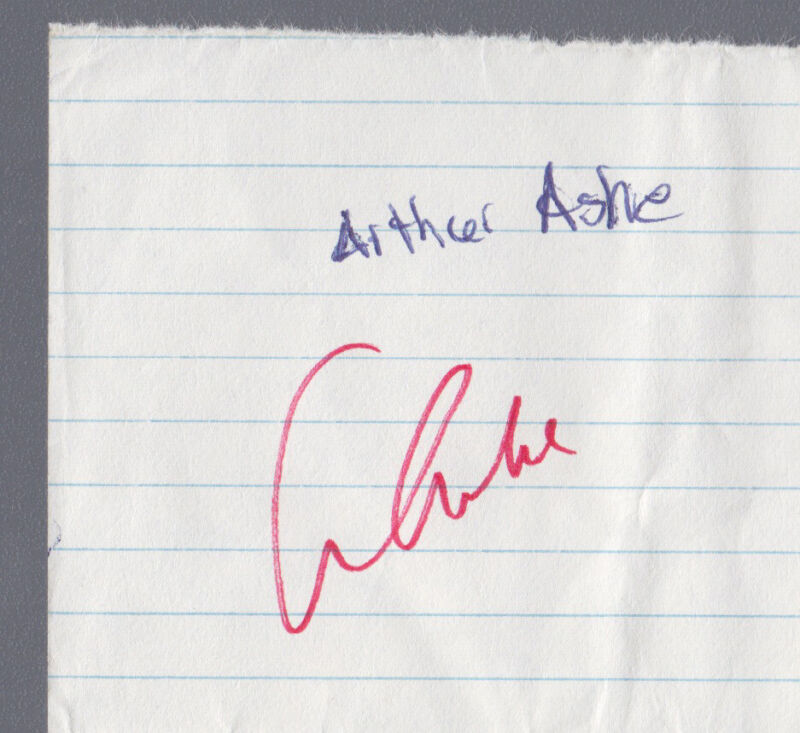 Arthur Ashe and Ilie Năstase Autographs Signed on paper with B&E Holograms