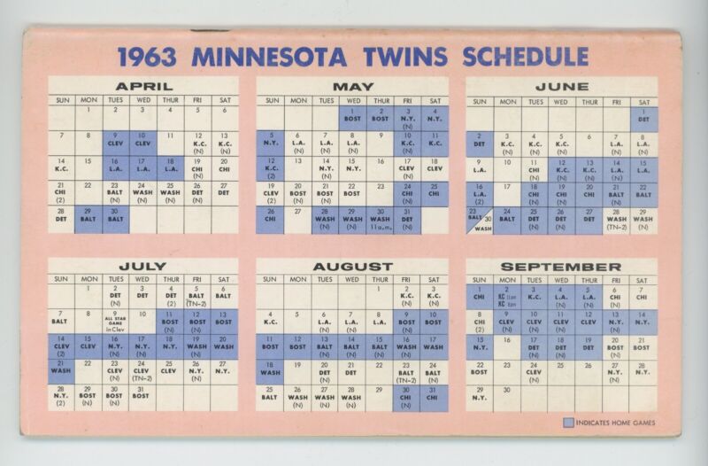 1963 Minnesota Twins Press Radio-TV Guide