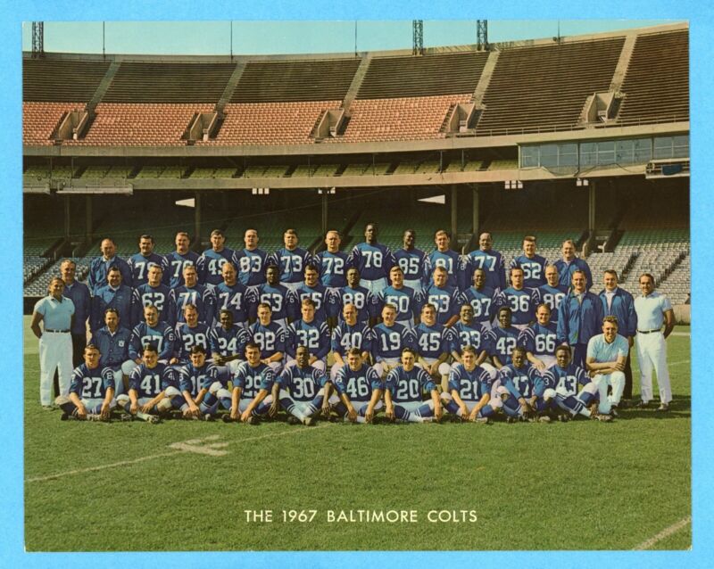 1967 Baltimore Colts 8x10 Team Issued Color Photo • info on back