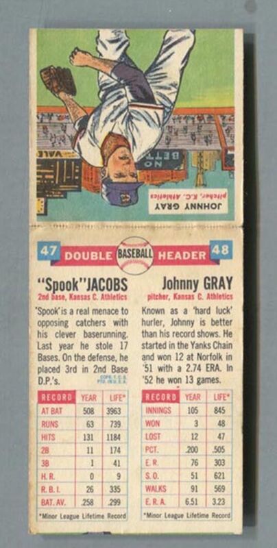 1955 Topps Doubleheader #47/48 Jacobs & Gray EX