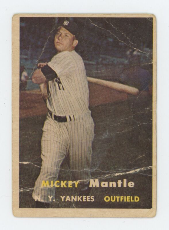 Mickey Mantle 1957 Topps Card #95 - Low Grade Creasing