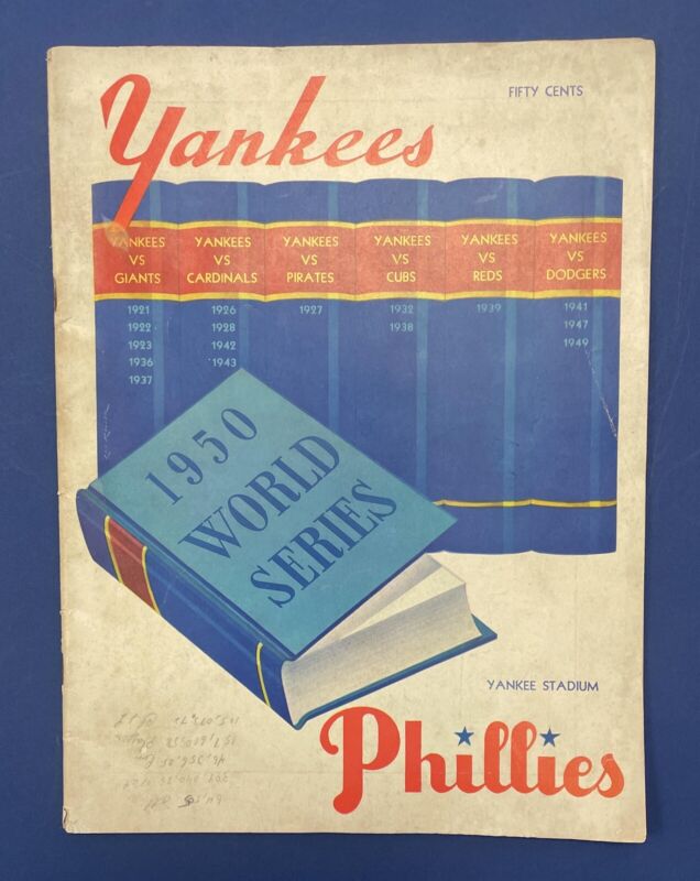 1950 NY Yankees World Series Program vs. Phillies Unscored