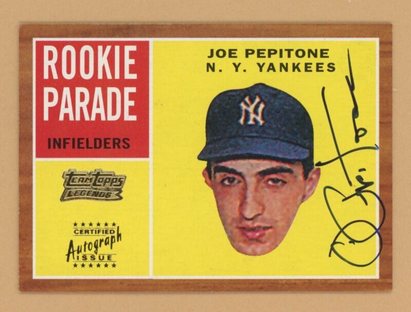 Joe Pepitone 2001 Team Topps Legends Certified Autographed Card #596