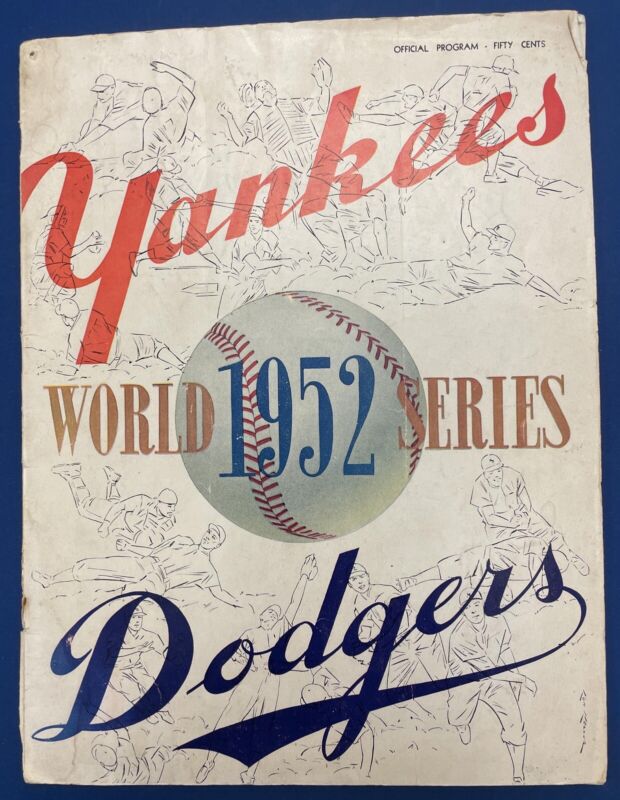 1952 World Series Program Brooklyn Dodgers at New York Yankees Unscored