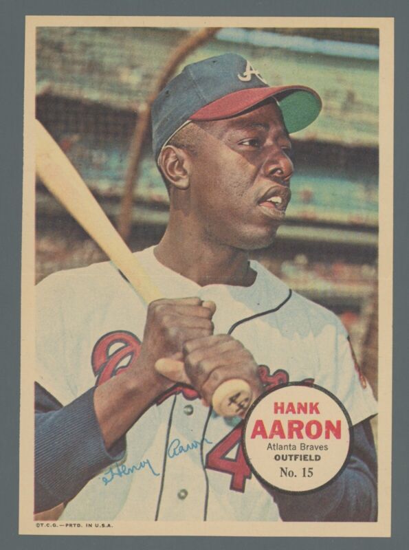 Hank Aaron 1967 Topps Pin-Up #15 - no rips or tears