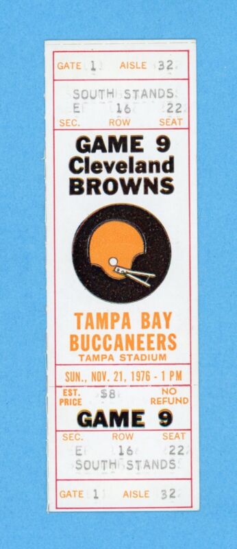 11/21/76 Cleveland Browns at Tampa Bay Buccaneers Full Ticket