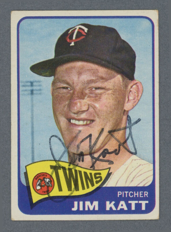 Jim Kaat Twins HOFer Signed 1965 Topps Card #62 Auto with B&E Hologram