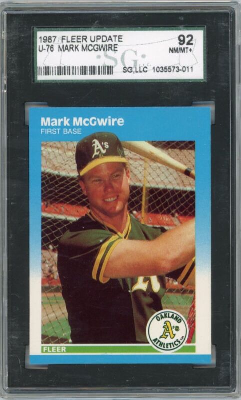  1987 Fleer Update Mark McGwire #U-76 SGC 92 NM/MT+