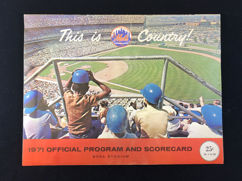 1971 NY Mets Old Timers Day Scored Program 7/31/71 vs. Cubs with Ticket Stub