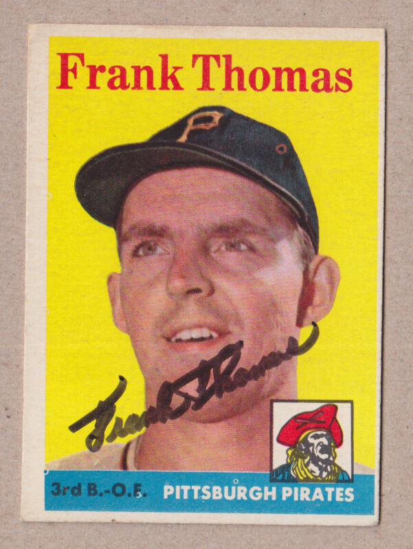 Frank Thomas Signed 1958 Topps Card Auto with B&E Hologram