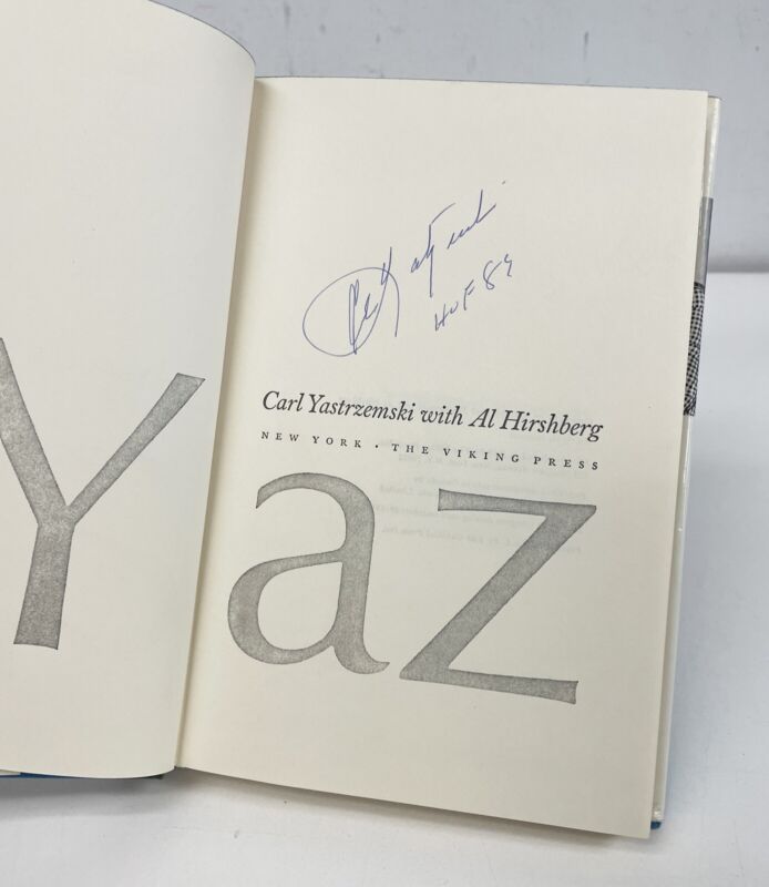 Carl Yastrzemski Signed Book “Yaz” Auto w B&E Hologram