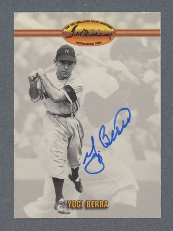 Yogi Berra Signed 1993 Ted Williams Card #58 Auto with B&E Hologram