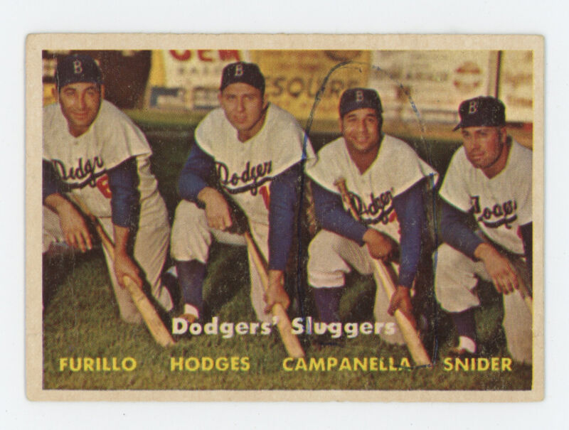 Dodgers Sluggers 1957 Topps Card #400 Low Grade - Snider, Hodges, Campy, Furillo