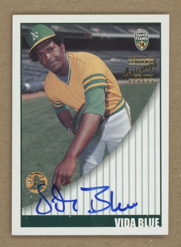 2002 Topps Super Teams Vida Blue Signed Certified Auto Card