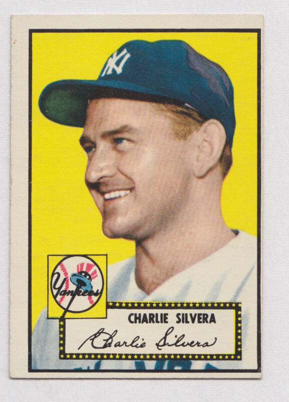 Charlie Silvera Yankees 1952 Topps Card #168 EX o/c Rookie