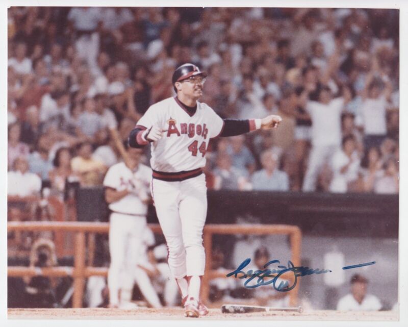 Reggie Jackson Signed Angels 8x10 Photo Auto with B&E Hologram