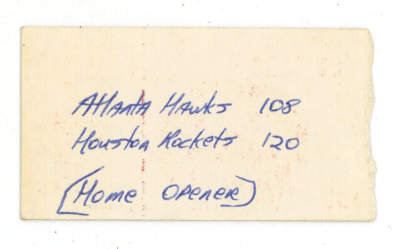 10/20/72 Atlanta Hawks vs Houston Rockets Home Opener • Maravich • Ticket Stub