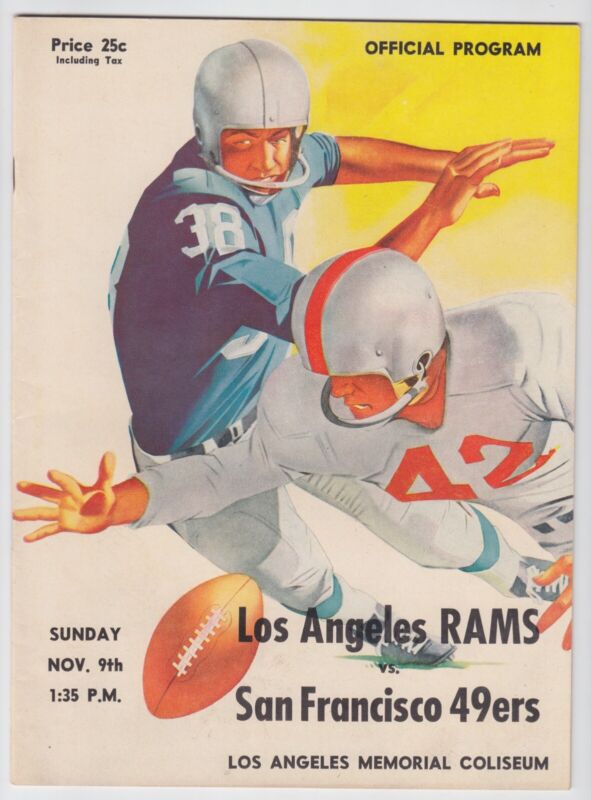 Los Angeles Rams vs. San Francisco 49ers Nov. 9, 1958 NFL Game Program