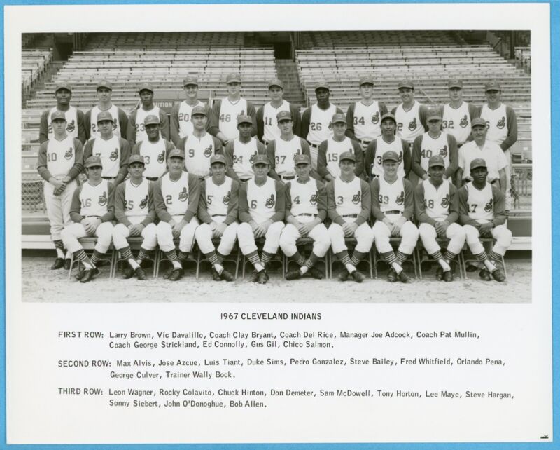 1967 Cleveland Indians 8x10 Team Issued B&W Photo