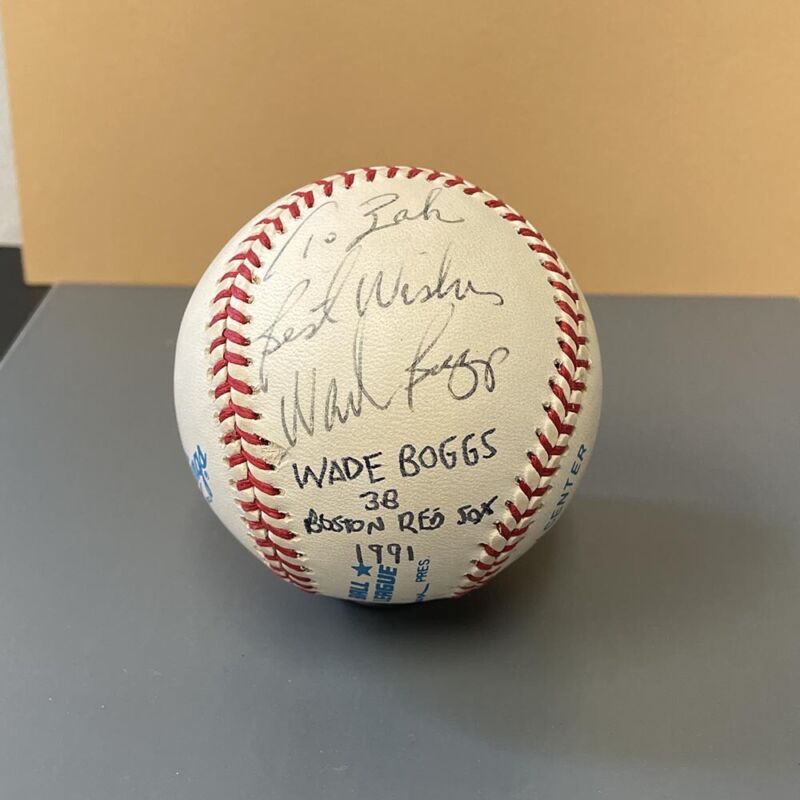 Wade Boggs Signed “To Zak, Best Wishes” OAL B Brown Baseball Auto w B&E Hologram